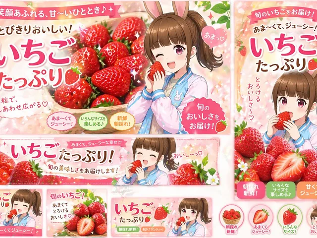 Anime Strawberry Promo Banner Set preview image 1