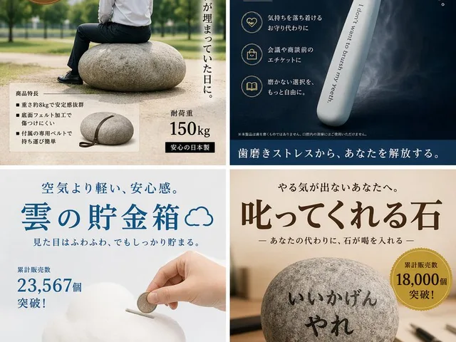 Satirical 4-Panel Product Ads preview image 1