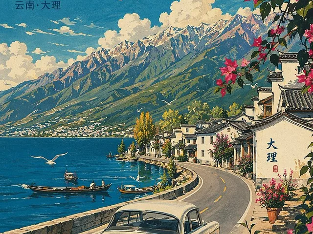 Vintage Travel Poster Illustration preview image 1