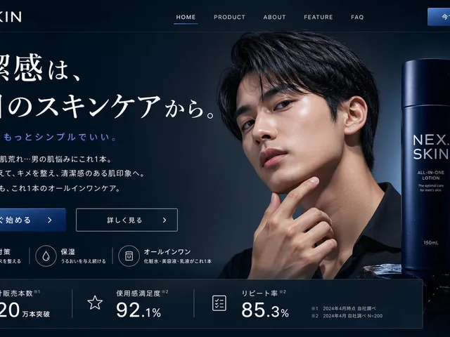 Men's Skincare Website Landing Page Mockup preview image 1