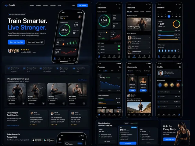 Fitness SaaS Landing Page UI preview image 1