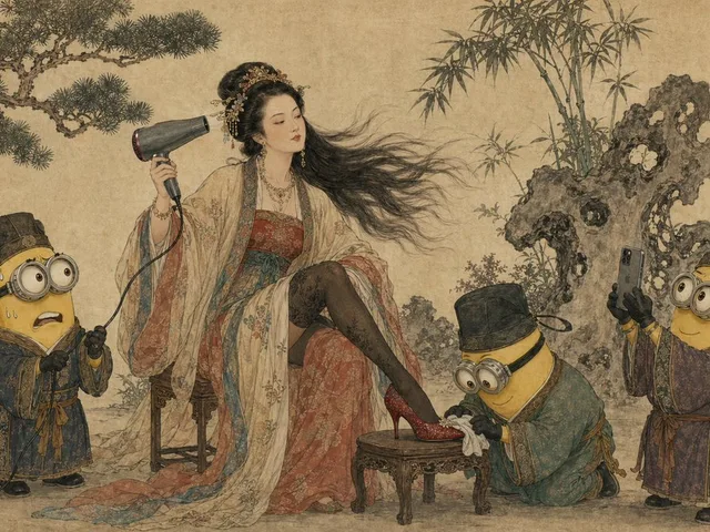 Tang Dynasty Queen & Minions Gongbi Painting preview image 1