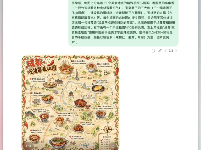 Chengdu Hand-Drawn Food Map UI preview image 1
