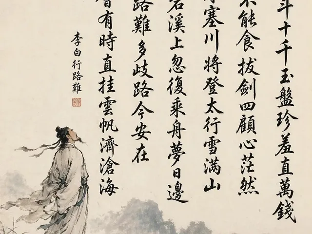 Chinese Calligraphy Poem Scroll preview image 1