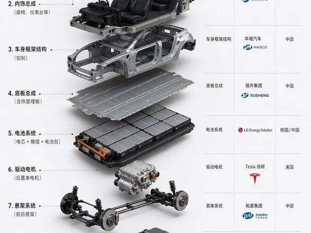 Tesla Model 3 爆炸图供应商信息图 preview image 1