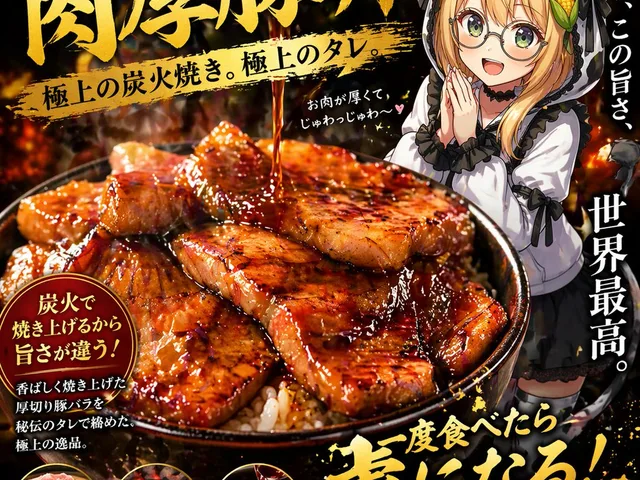 Fiery Butadon Japanese Ad Poster preview image 1