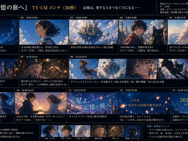Anime TV CM Storyboard Sheet preview image 1