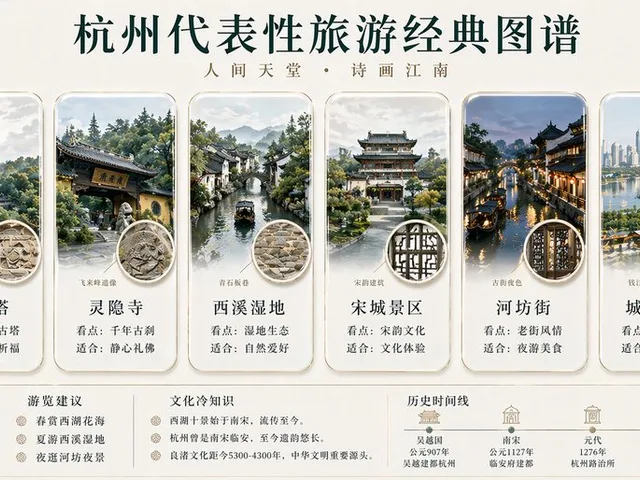 Hangzhou Travel Infographic Poster preview image 1