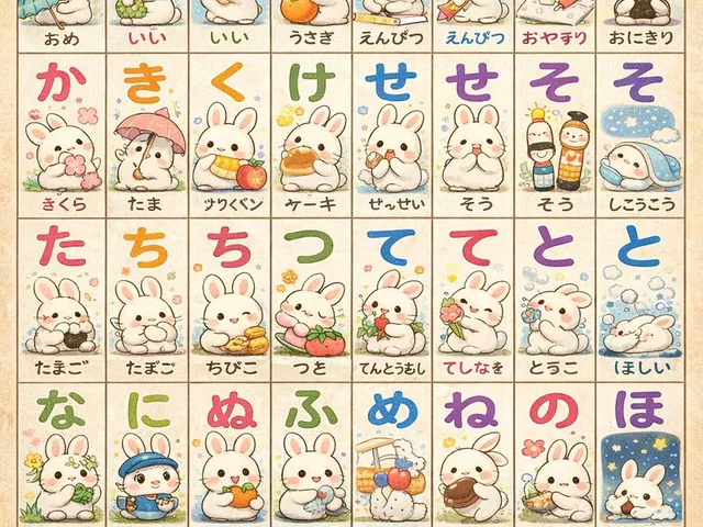 Cute Bunny Hiragana Poster preview image 1