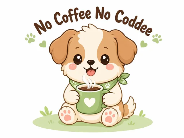 Kawaii coffee dog vector illustration preview image 1