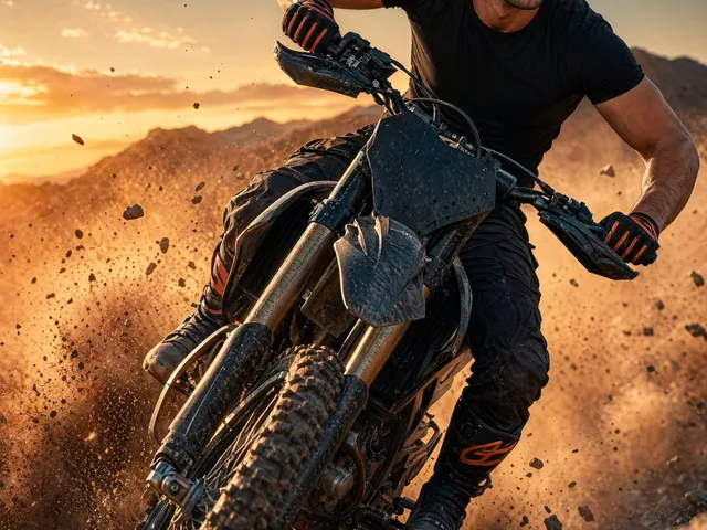 Sunset Motocross Action Portrait preview image 1