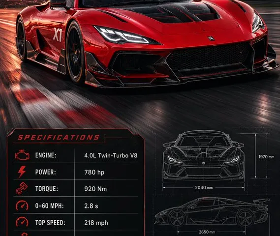 Racing Car Poster with Specs preview image 1