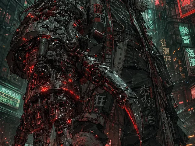 Cyberpunk Girl with Giant Claw Arm preview image 1