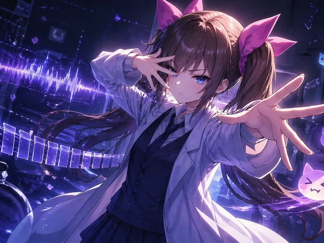 Chuunibyou Anime Girl in Neon Lab preview image 1