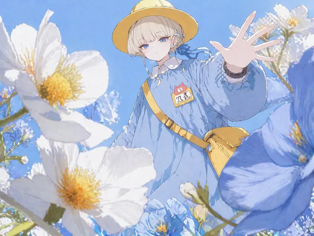 Anime Girl Reaching Through Flowers preview image 1