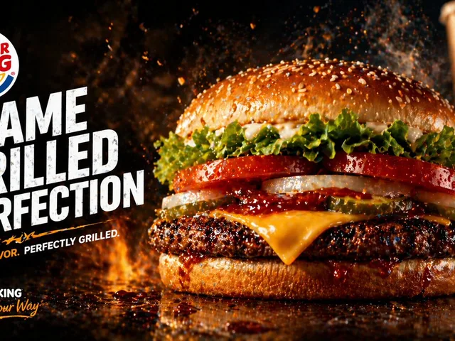 Flame-Grilled Burger Ad Poster preview image 1