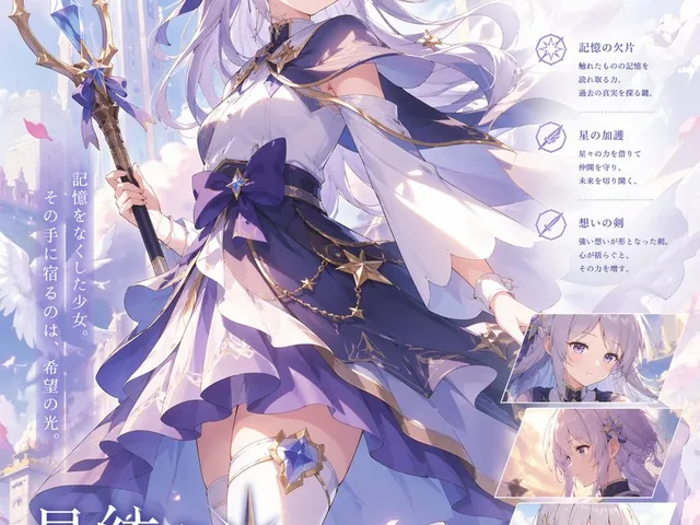 Pastel Anime Fantasy Poster with Heroine preview image 1