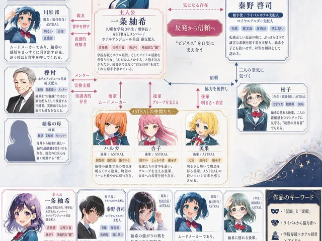 Japanese Character Relationship Chart Poster preview image 1