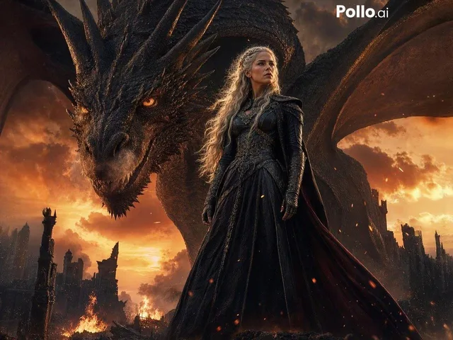 Dragon Queen at Burning Sunset preview image 1