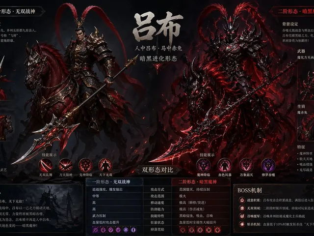 Lu Bu Game Boss Dual Form Design preview image 1