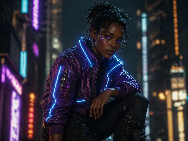 Cinematic Cyberpunk Woman Portrait preview image 1