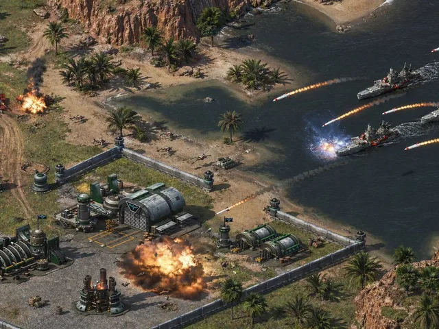 Isometric Coastal Base Under Naval Attack preview image 1