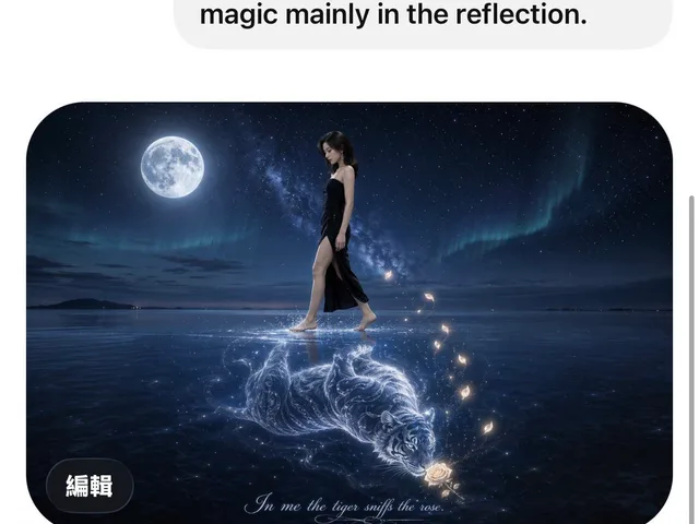 Moonlit Woman and Tiger Reflection preview image 1