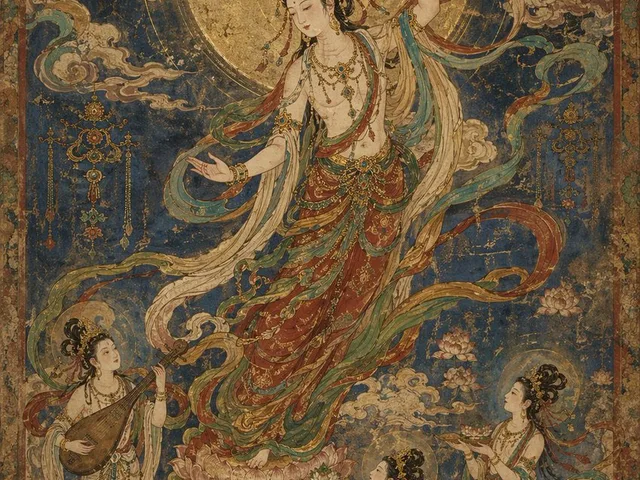 Antique Celestial Goddess Mural preview image 1