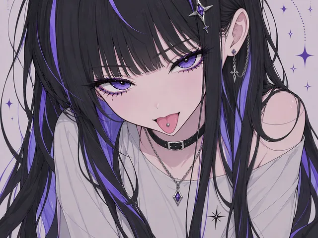 Censored Gothic Anime Girl Portrait preview image 1