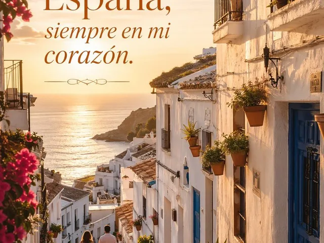 Luxury Spain Sunset Travel Poster preview image 1