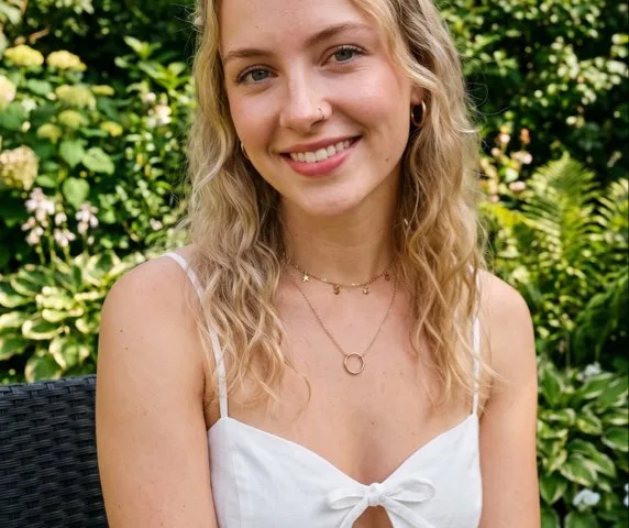 Garden Portrait With White Summer Dress preview image 1