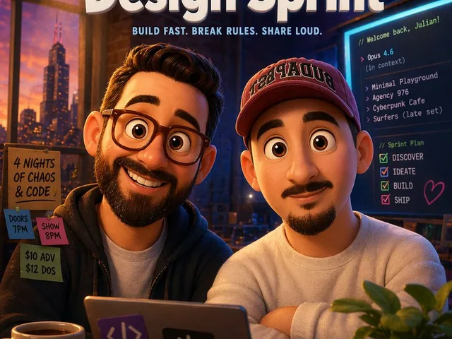 Pixar-Style AI Web Design Sprint Poster preview image 1