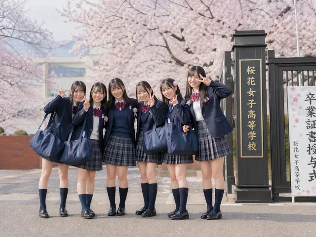 Japanese Graduation Photo Under Sakura preview image 1