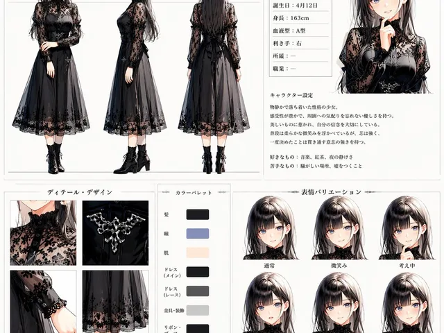 Gothic Anime Character Sheet preview image 1