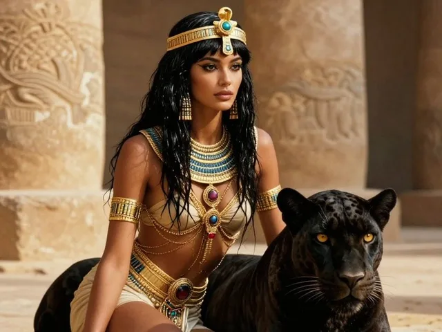 Ancient Egyptian Queen with Black Panther preview image 1