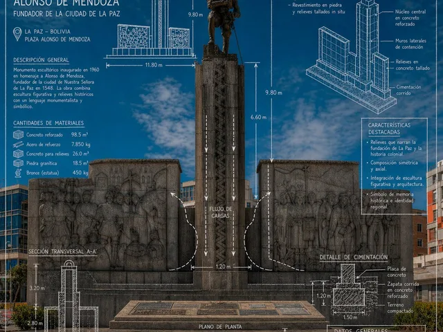 Blueprint Monument Infographic Poster preview image 1