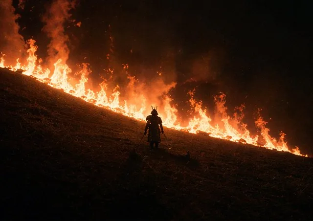 Samurai Before a Hillside Fire preview image 1