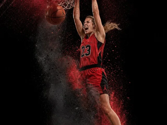 Action Basketball Dunk with Powder Explosion preview image 1