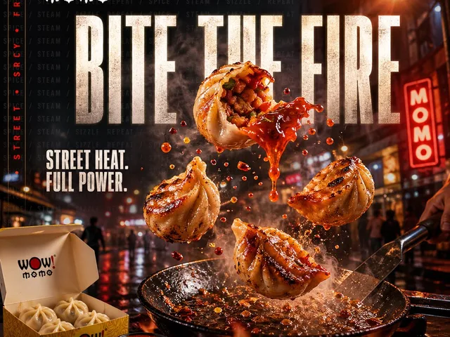 Cinematic Fiery Momo Street Food Ad preview image 1