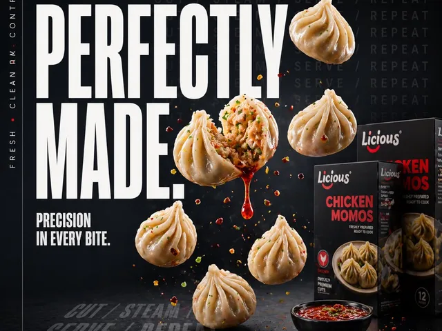 Cinematic Chicken Momos Ad Poster preview image 1