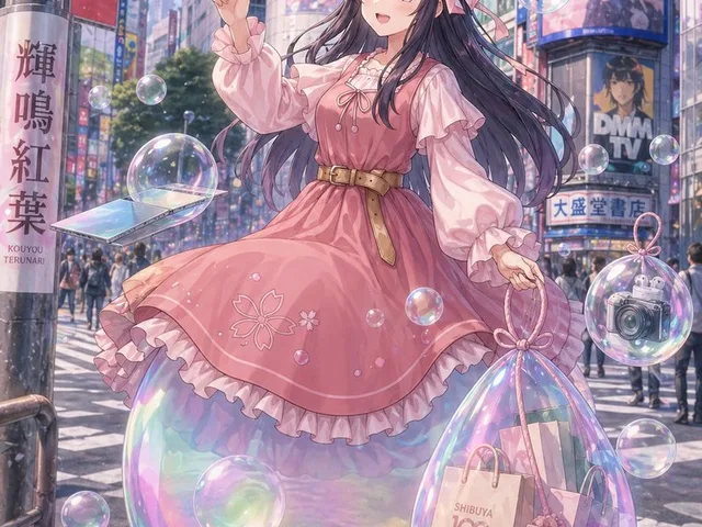 Pastel Anime Girl at Shibuya Crossing preview image 1
