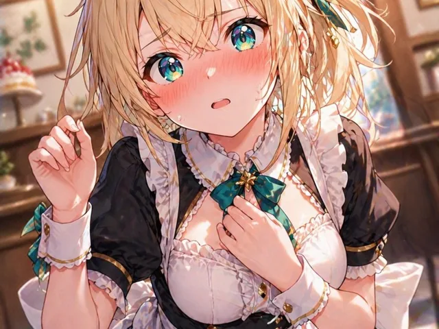 Blonde Maid in Warm Cafe preview image 1