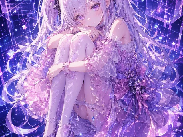 Cyber Crystal Anime Girl Portrait preview image 1