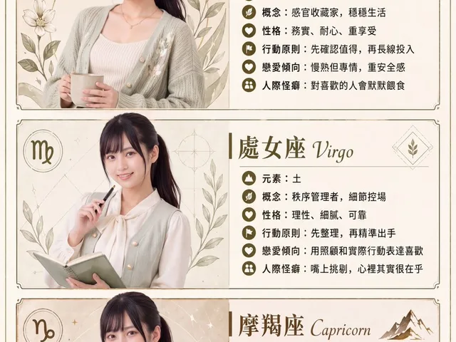 Earth Signs Zodiac Character Poster preview image 1