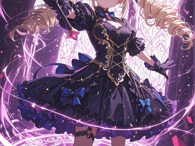 Gothic Magical Girl with Spell Circle preview image 1