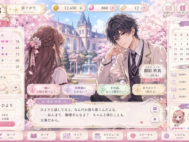 Pastel Otome Game UI Mockup preview image 1
