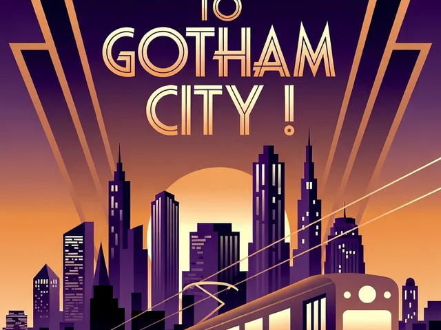Art Deco Gotham Tram Poster preview image 1