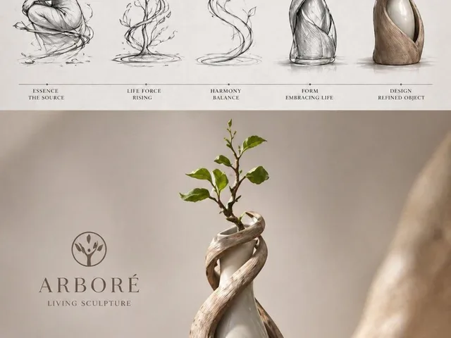 Luxury Biophilic Vase Concept Poster preview image 1