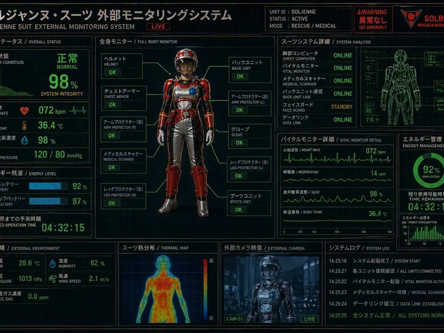 Futuristic Rescue Suit Monitoring HUD preview image 1