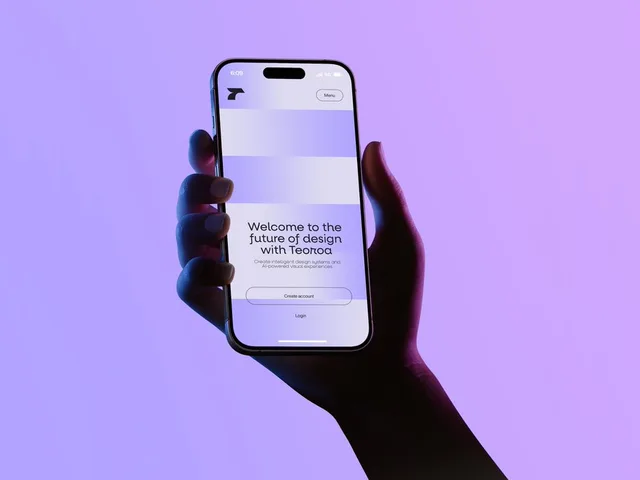 Neon Hand Holding Smartphone Mockup preview image 1